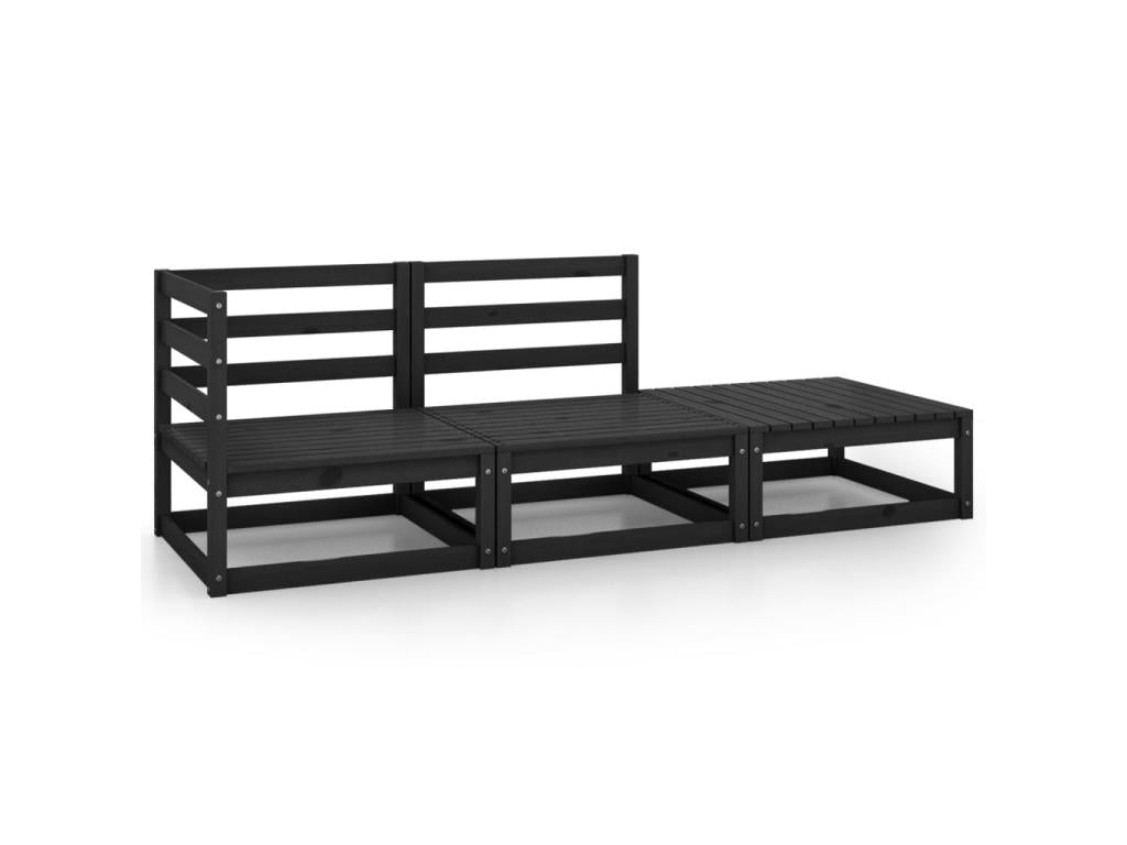 Black Pine Wood Outdoor Furniture Set - dlz1766461152116