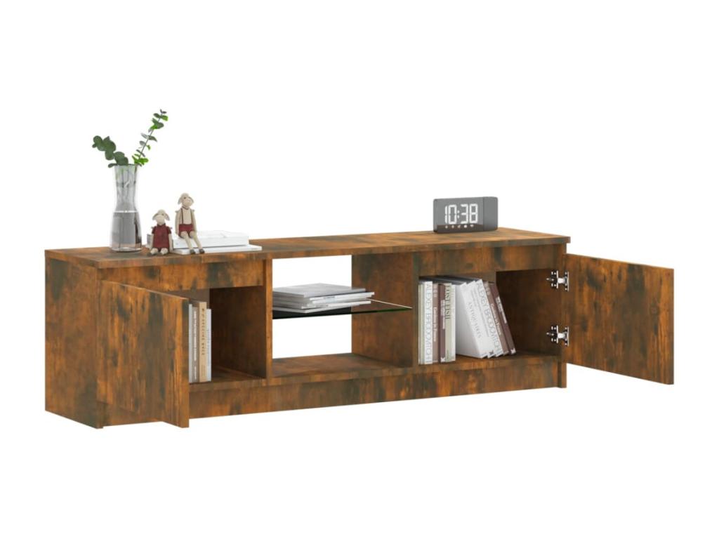 Brown Oak Wood TV Stand, 120 x 30 x 35.5 cm