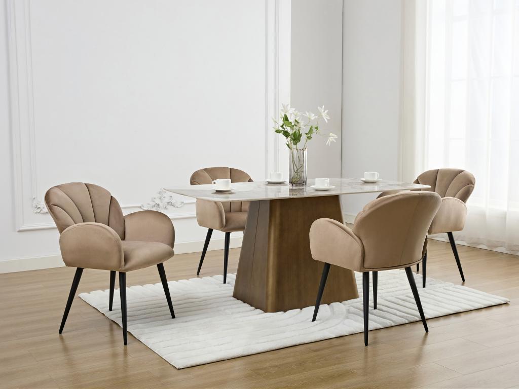 Beige Velvet Home Furniture