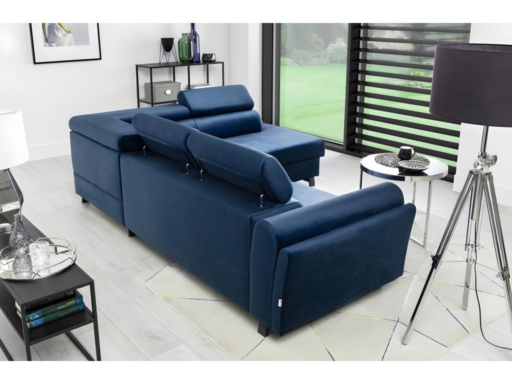 Blue Velvet Sofa Bed