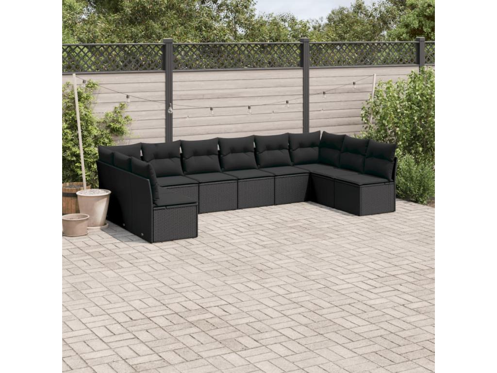 Black Woven Resin Wicker Outdoor Furniture Set - dlz1766461595888