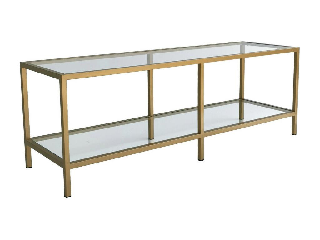 Brown Glass TV Stand, 130 x 45 x 40 cm