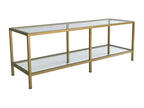 Brown Glass TV Stand, 130 x 45 x 40 cm