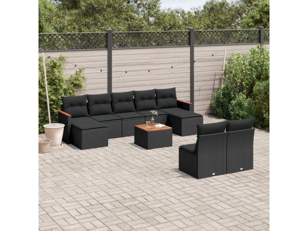 Black Woven Resin Wicker Outdoor Furniture Set - dlz1766461112927