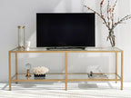 Brown Glass TV Stand, 130 x 45 x 40 cm