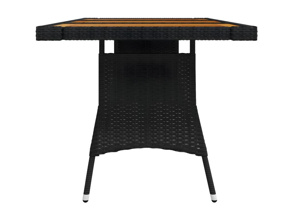Black Woven Resin Wicker Table, 160 x 70 x 72 cm