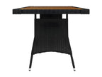 Black Woven Resin Wicker Table, 160 x 70 x 72 cm