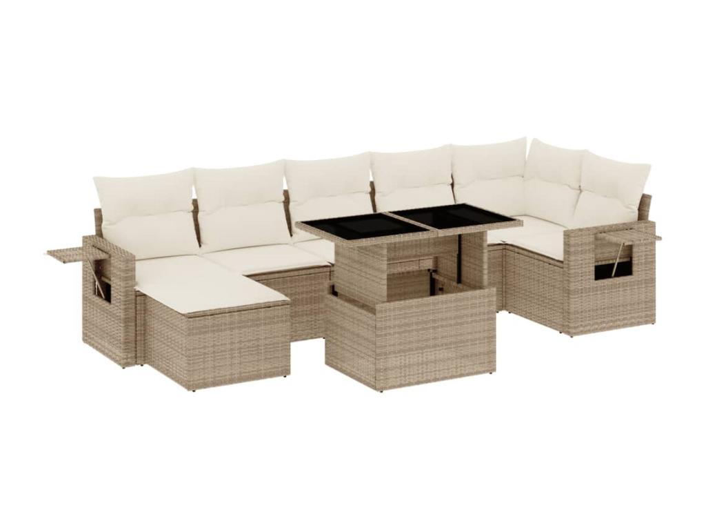 Beige Woven Resin Wicker Outdoor Furniture Set - dlz1766461038362