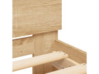 Brown Oak Wood Bed Frame, 140 x 190 cm