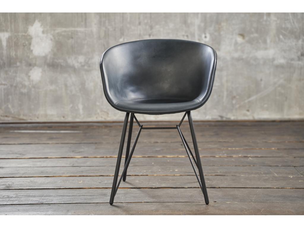 Blue Faux Leather Chair