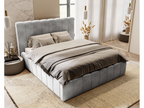 Gray Velvet Bed, 140 x 200 cm