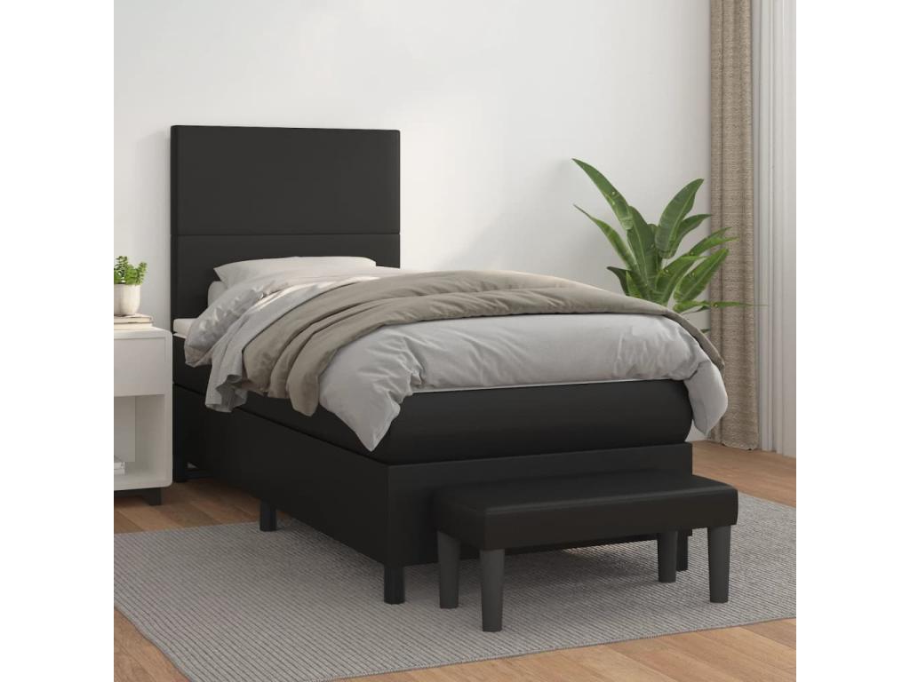 Black Faux Leather Mattress, 90 x 190 cm