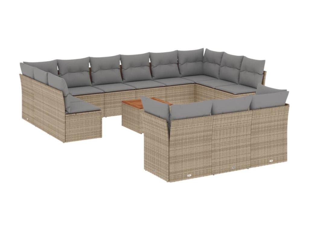 Beige Woven Resin Wicker Outdoor Furniture Set - dlz1766461526002
