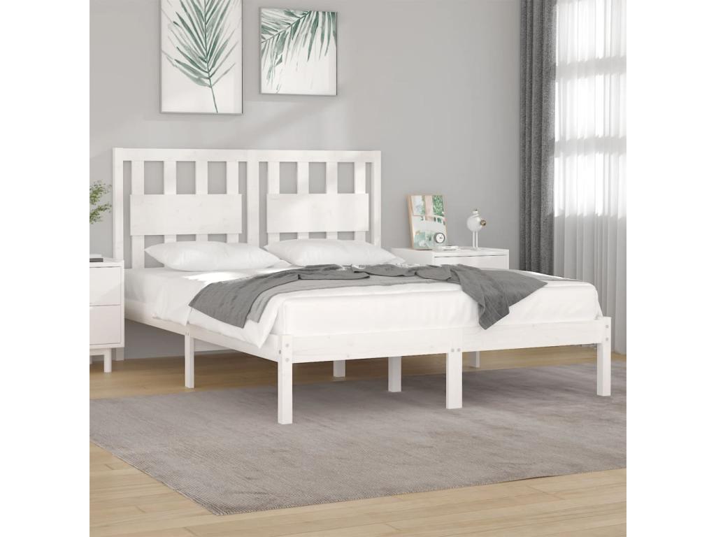 White Pine Wood Bed Frame, 160 x 200 cm - dlz1766461828615