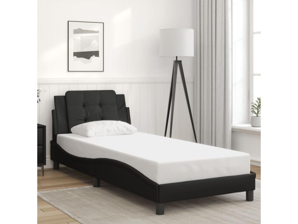 Black Faux Leather Mattress, 80 x 200 cm