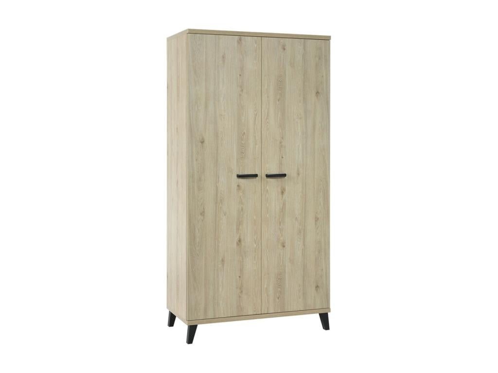 Brown Oak Wood Wardrobe - dlz1766461732325