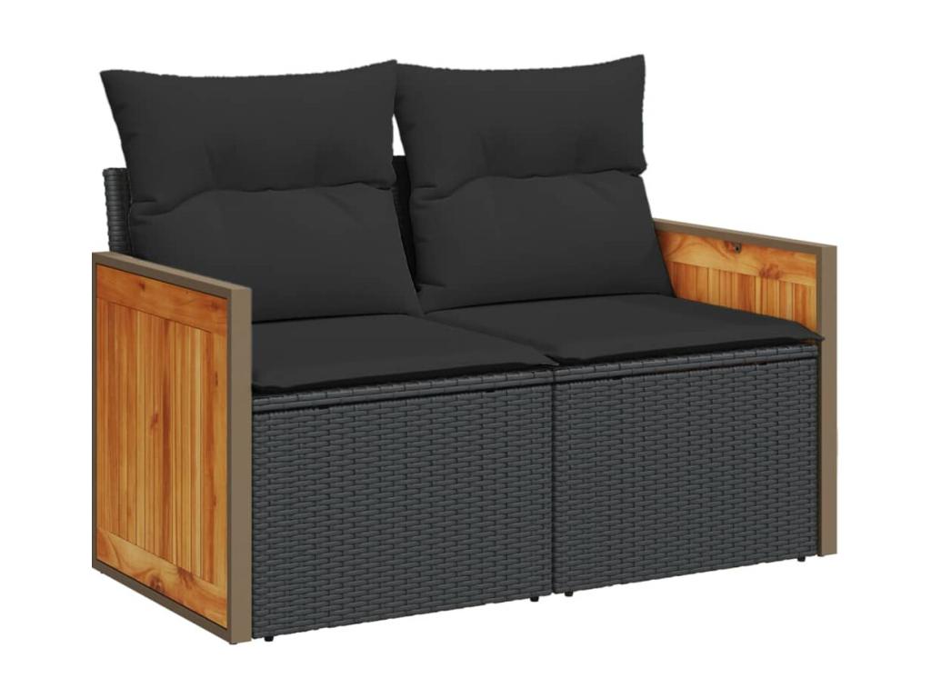 Black Woven Resin Wicker Outdoor Furniture Set - dlz1766461424363