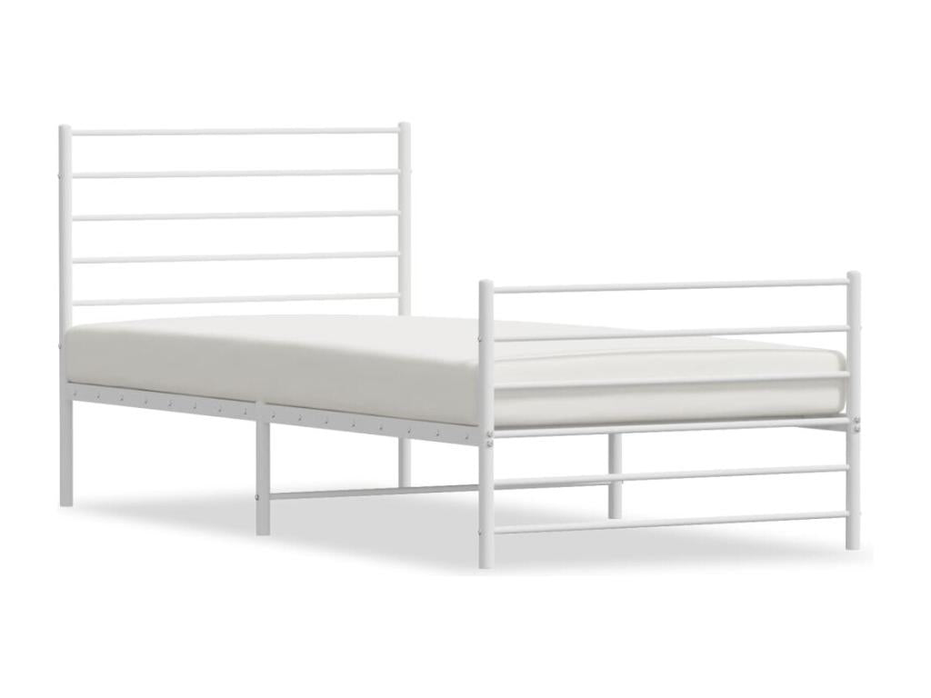 White Metal Bed Frame, 100 x 200 cm