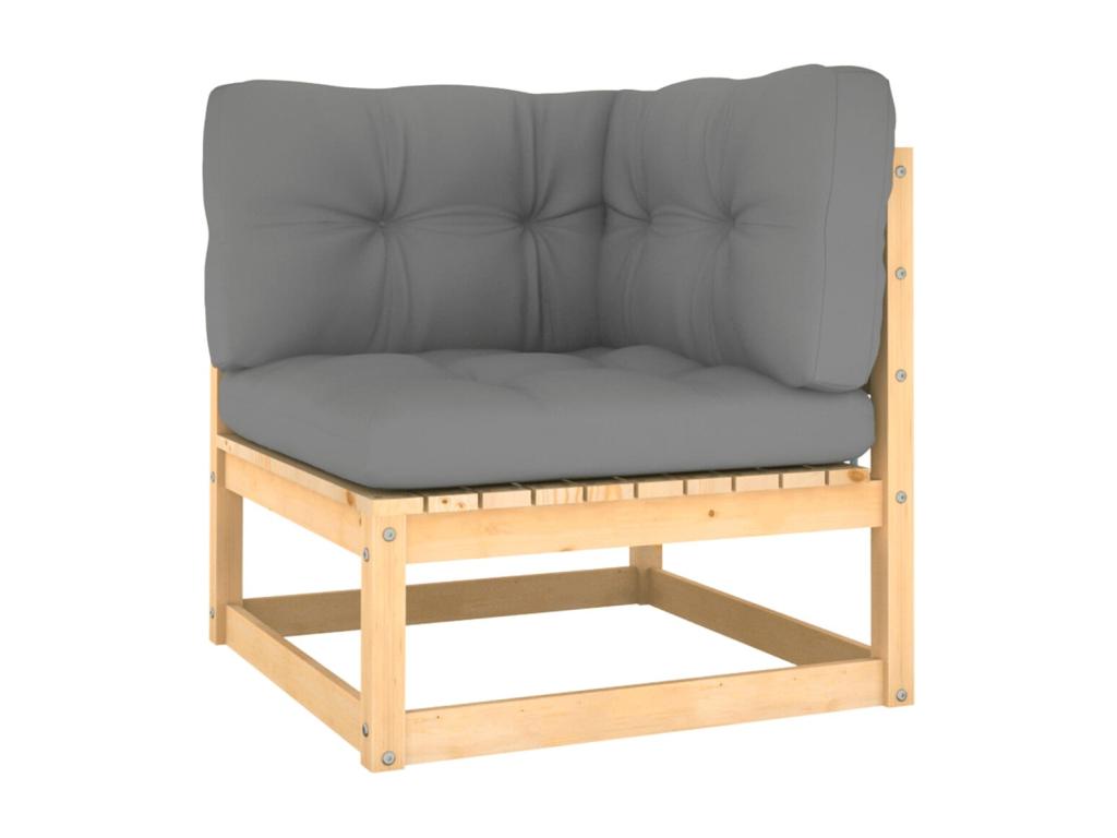 Gray Pine Wood Outdoor Furniture Set