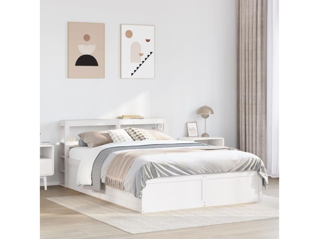 White Pine Wood Bed Frame, 160 x 200 cm