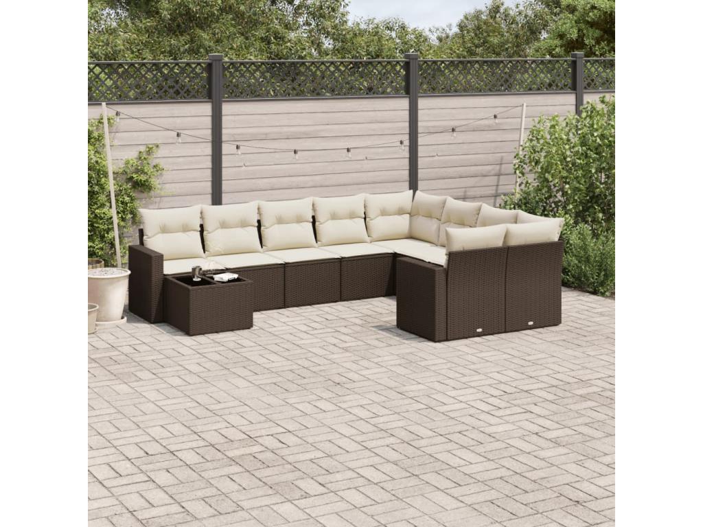 Brown Woven Resin Wicker Outdoor Furniture Set - dlz1766461204574