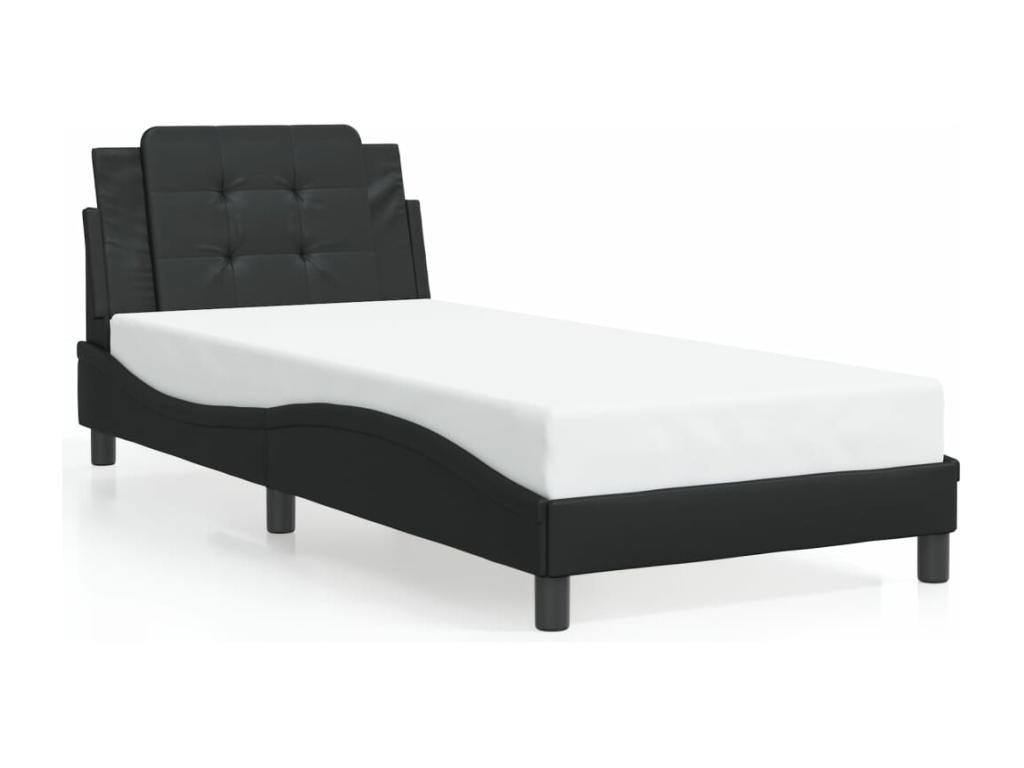 Black Faux Leather Mattress, 80 x 200 cm