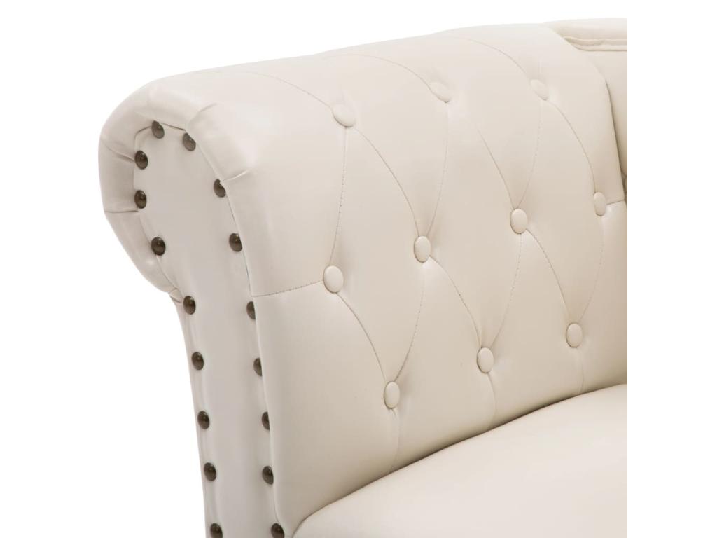 White Faux Leather Lounge Chair