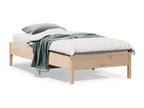 Brown Pine Wood Bed Frame, 75 x 190 cm