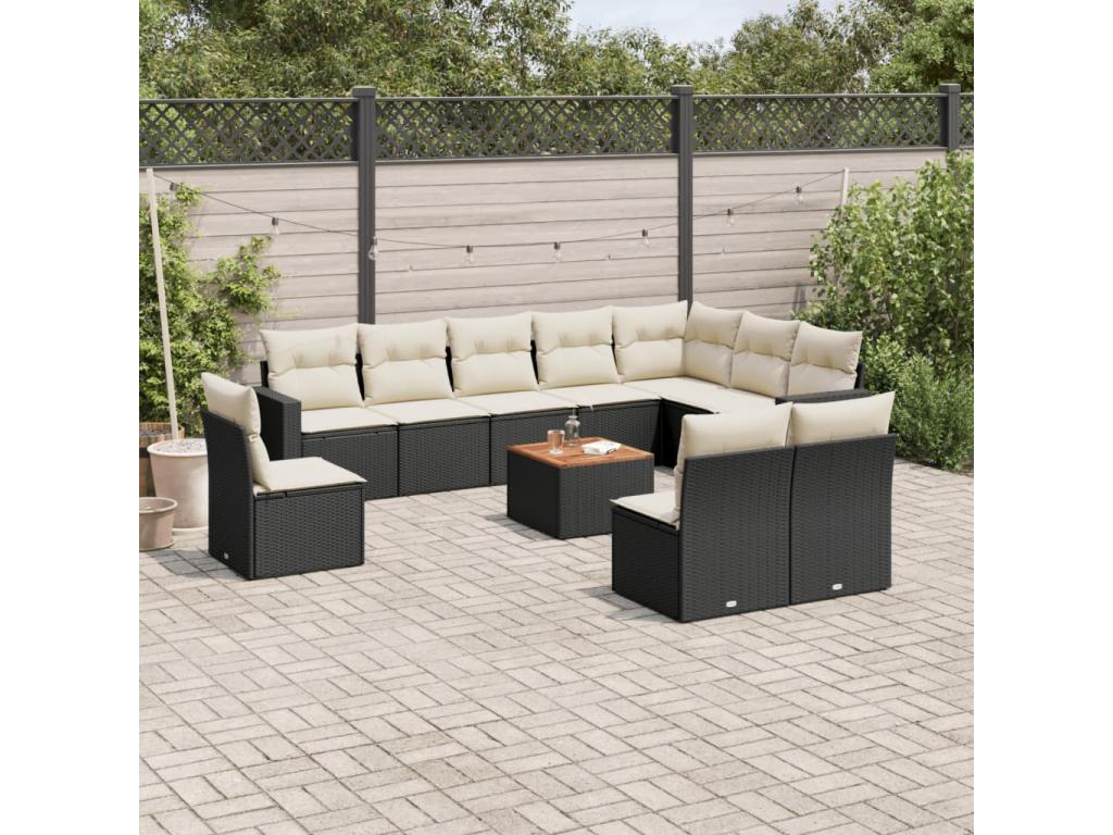 Black Woven Resin Wicker Outdoor Furniture Set - dlz1766461090188
