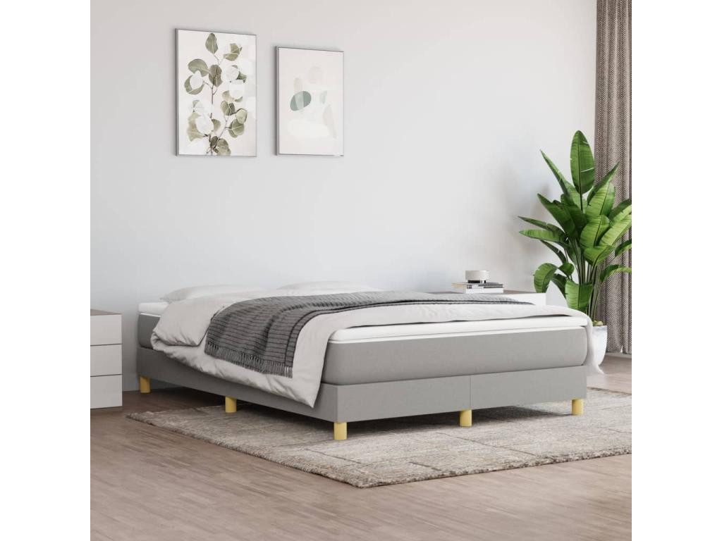 Gray Fabric Bed, 140 x 190 cm