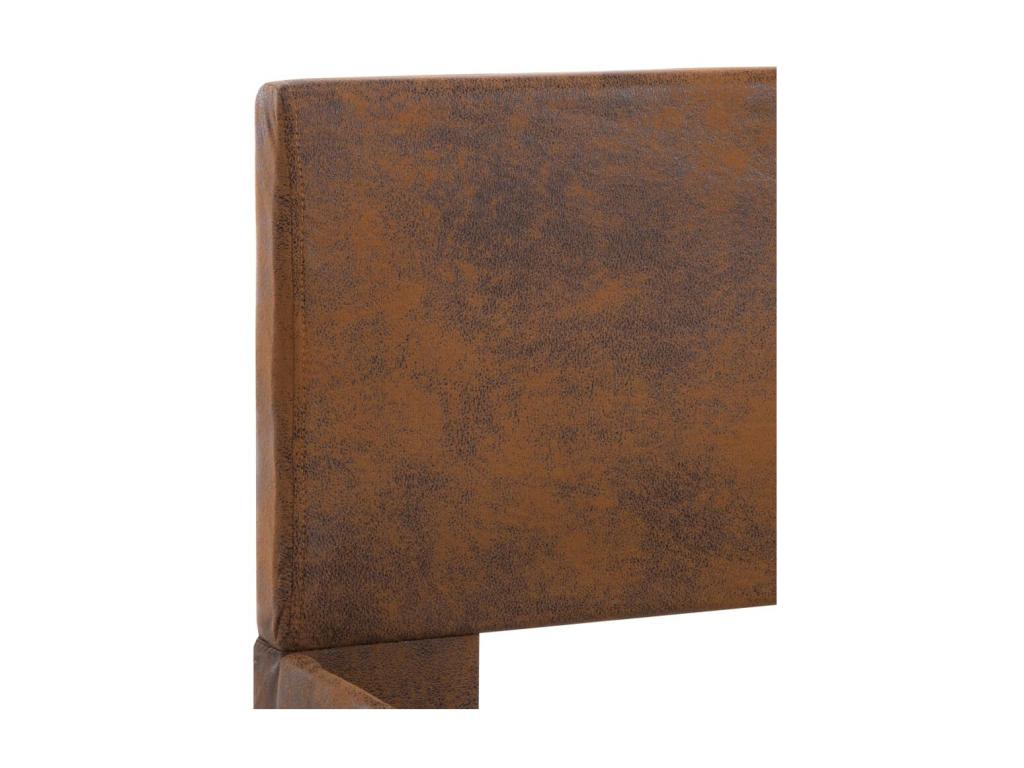 Brown Faux Leather Bed, 120 x 200 cm