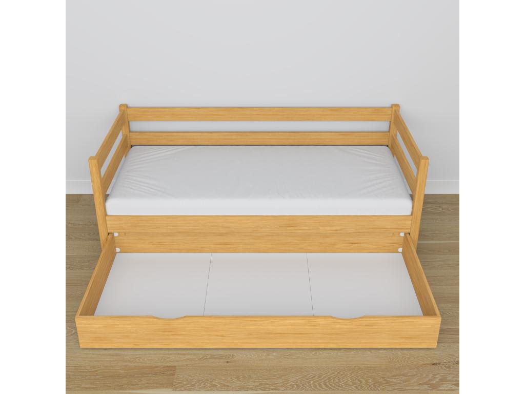 Natural Pine Wood Bed, 120 x 200 cm