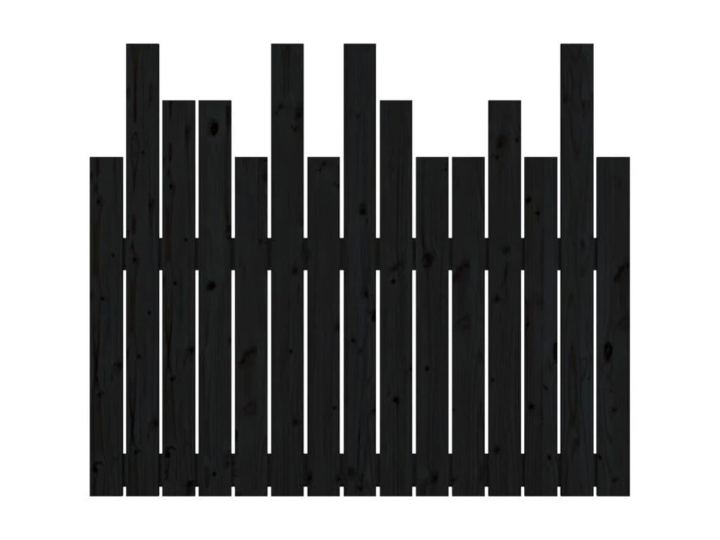 Black Solid Wood Bed, 95.5 x 3 x 80 cm