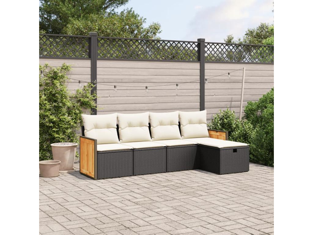 Black Woven Resin Wicker Outdoor Furniture Set - dlz1766461333964