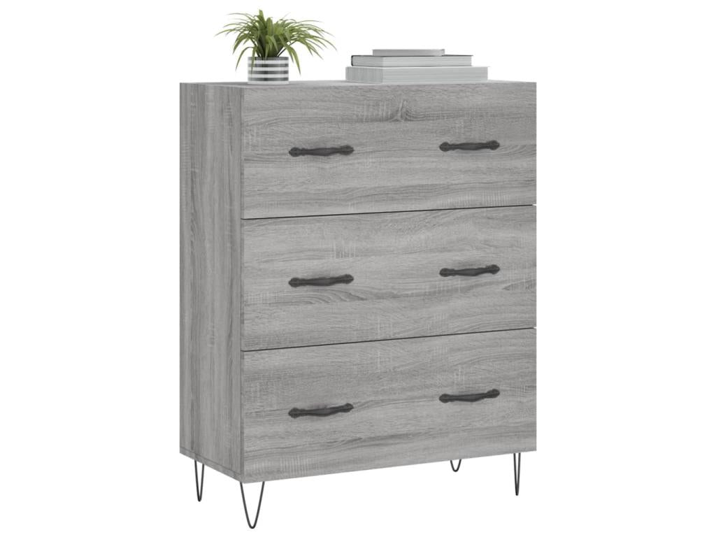 Gray Engineered Wood Sideboard, 69.5 x 34 x 90 cm