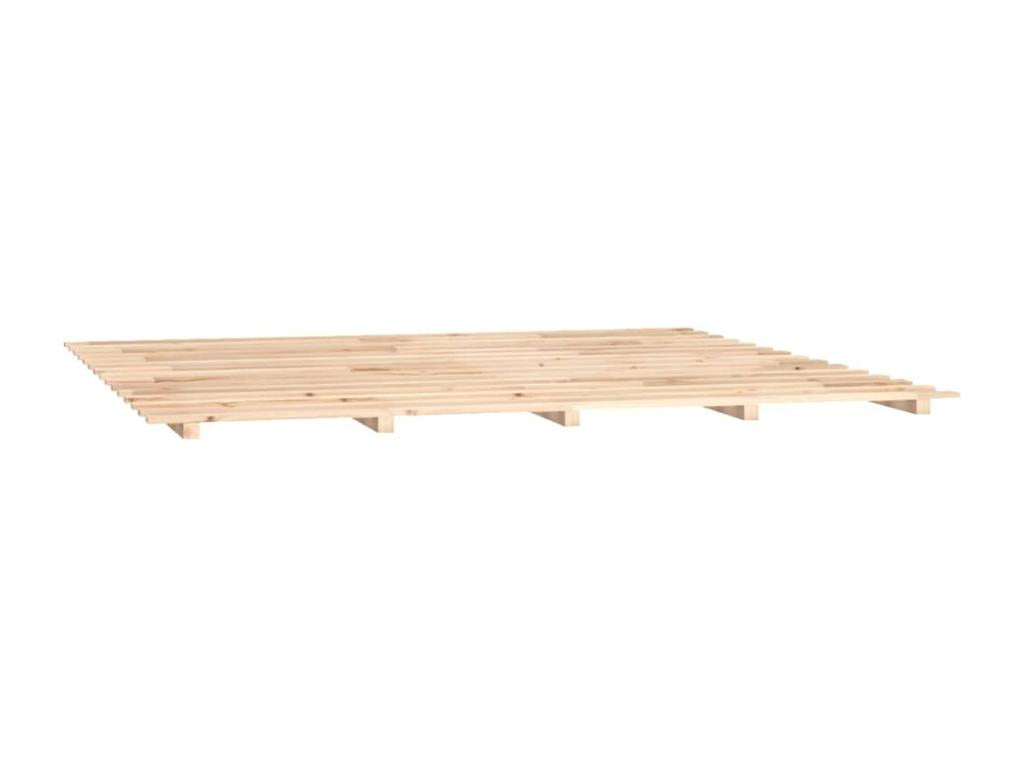 Brown Pine Wood Bed Frame, 160 x 200 cm