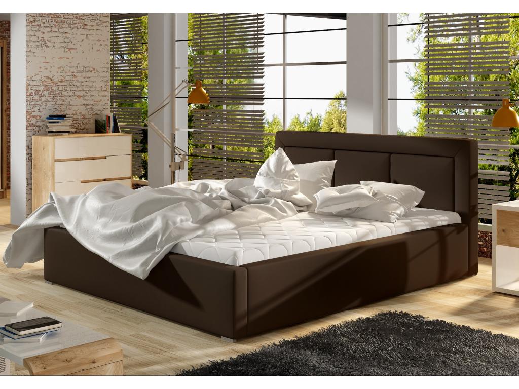 Brown Leather Bed, 160 x 200 cm