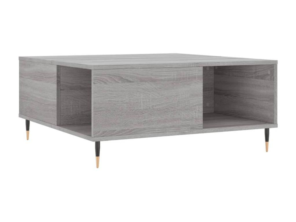 Gray Engineered Wood Coffee Table, 80 x 80 x 36.5 cm