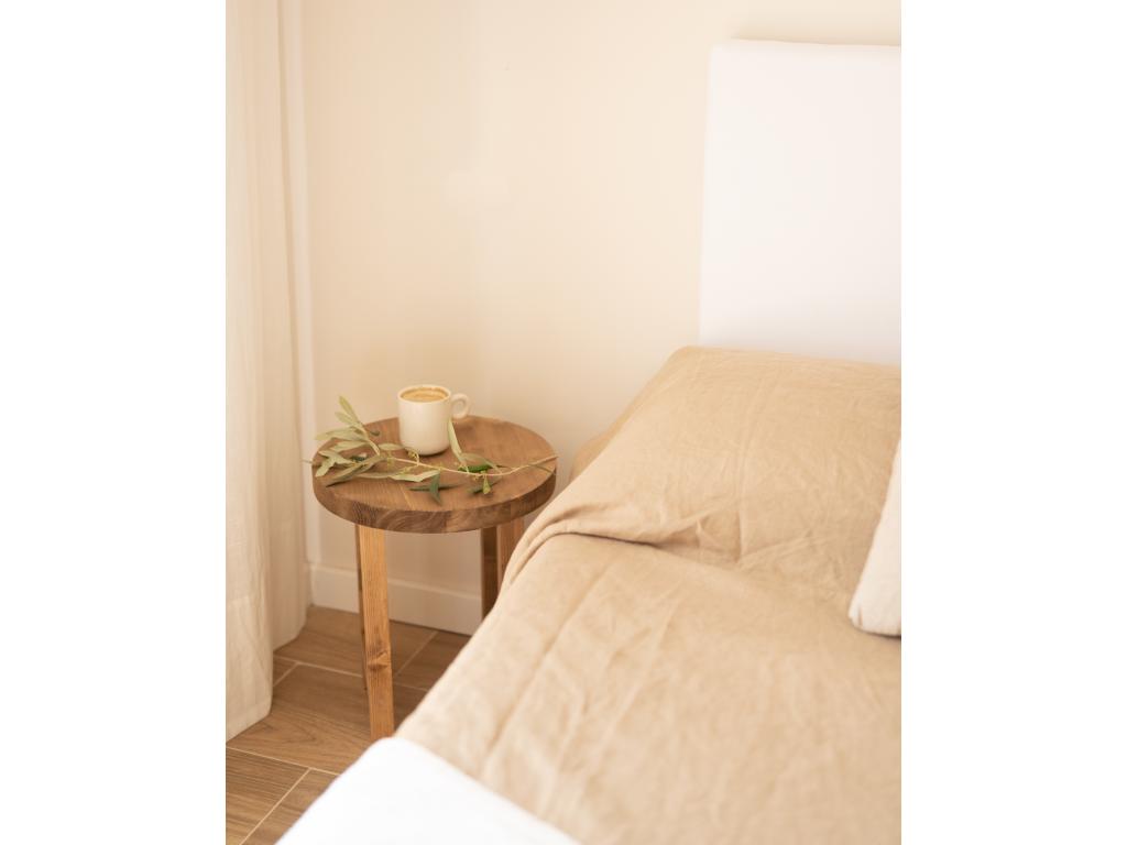 Brown Pine Wood Table, 35 x 40 cm