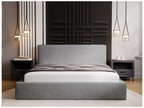 Gray Velvet Bed, 120 x 200 cm