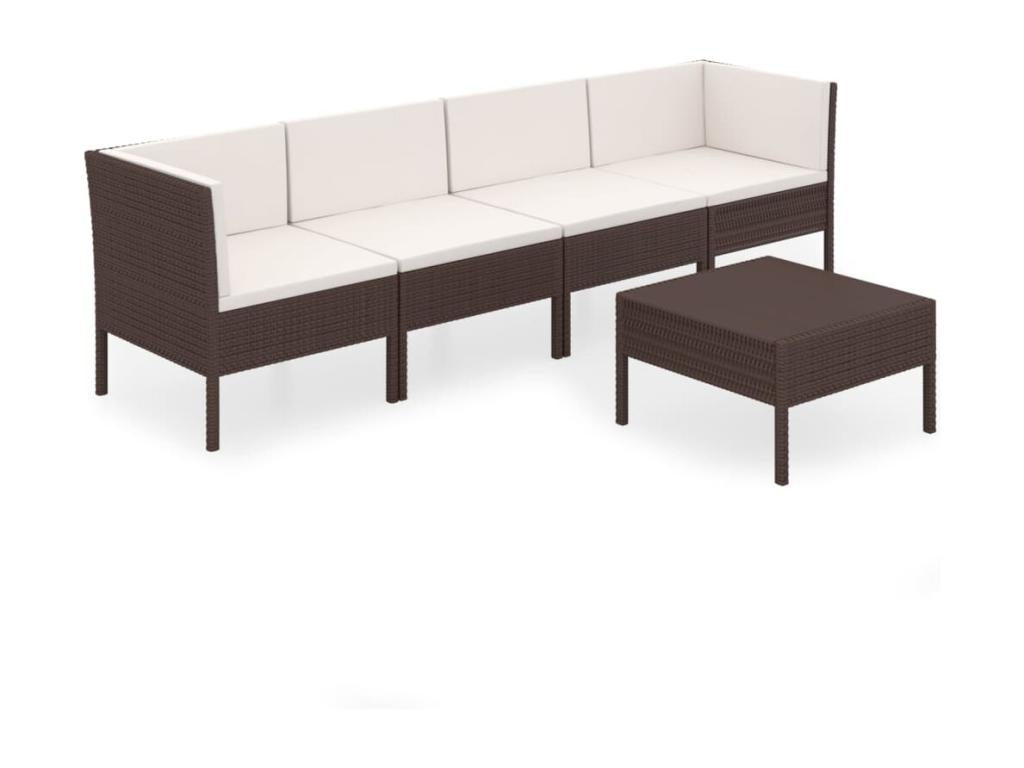 Brown Woven Resin Wicker Outdoor Furniture Set - dlz1766461342991