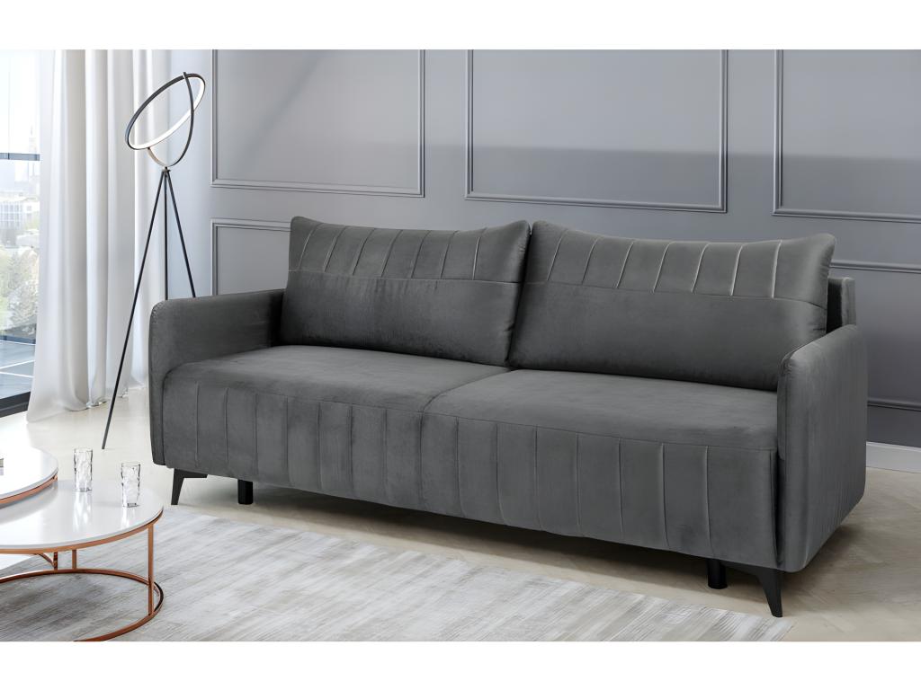 Gray Fabric Sofa Bed, 210 x 99 cm