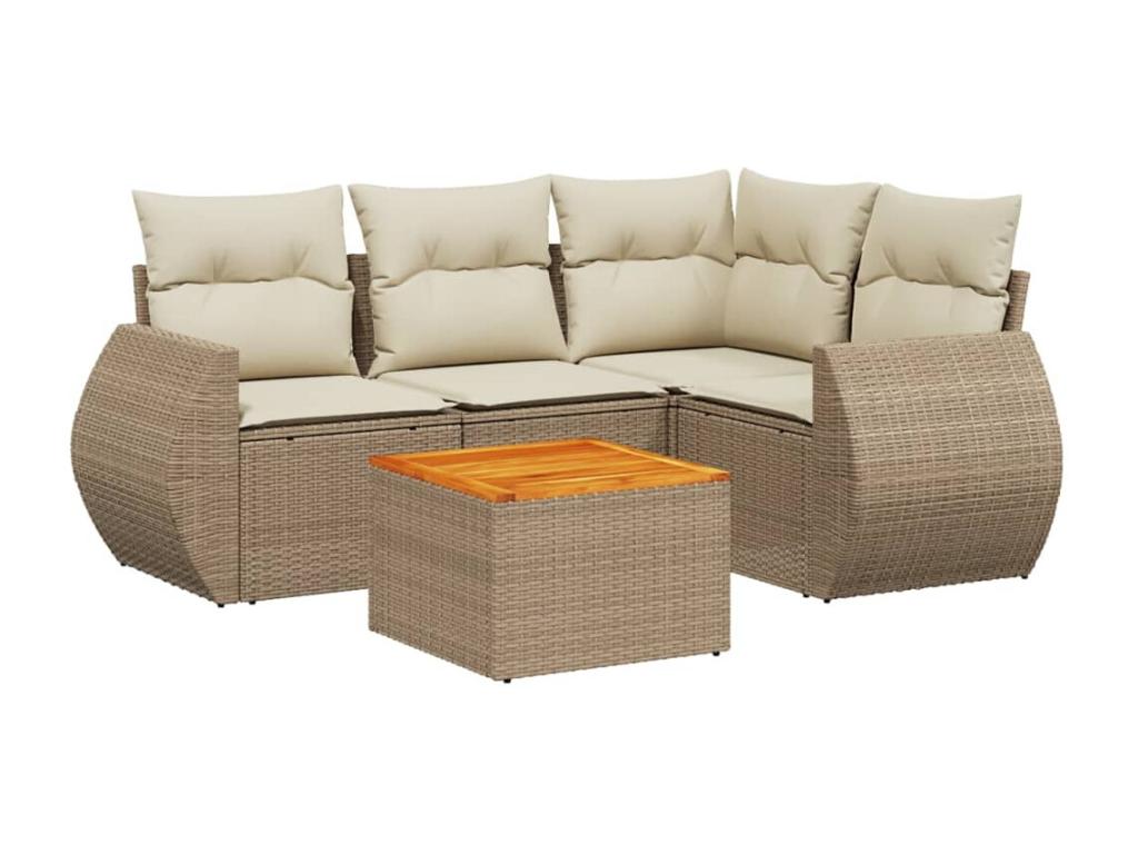 Beige Woven Resin Wicker Outdoor Furniture Set - dlz1766461331257