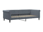 Gray Velvet Bed, 90 x 200 cm