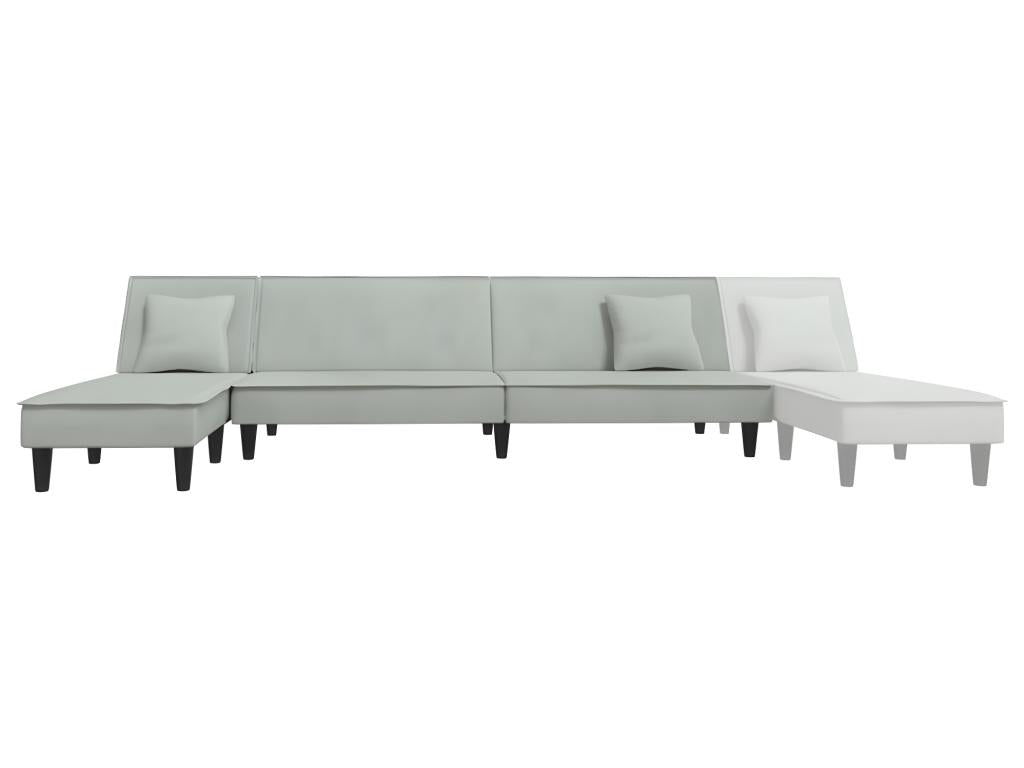 Gray Velvet Bed, 255 x 140 x 70 cm