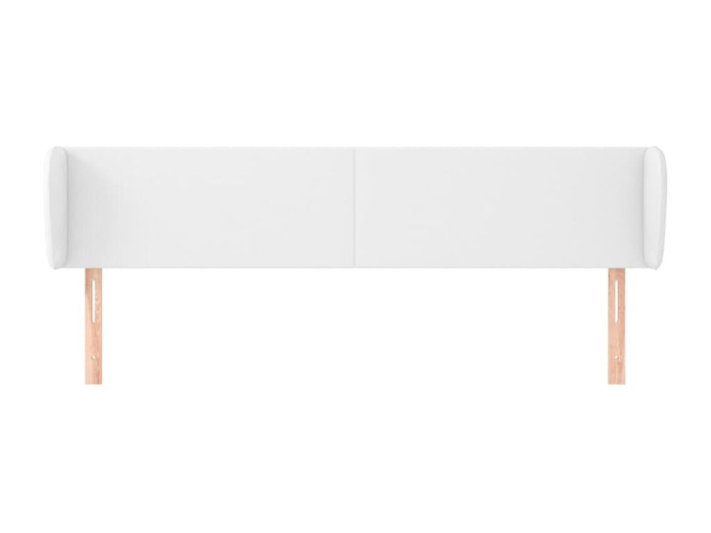 White Faux Leather Bed, 203 x 23 x 78 cm