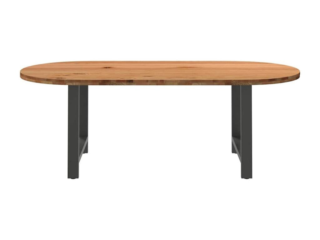 Brown Oak Wood Dining Table, 220 x 100 x 74 cm