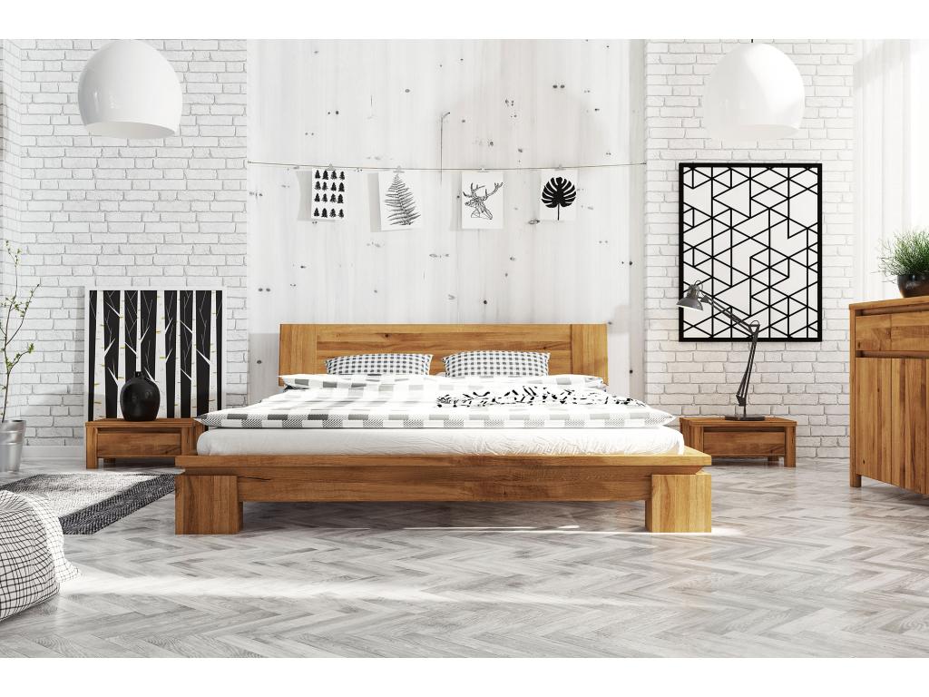 Natural Oak Wood Bed Frame, 180 x 200 cm