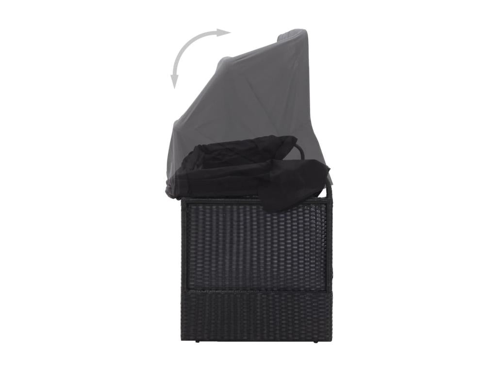 Black Woven Resin Wicker Bed