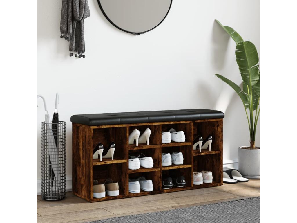 Natural Engineered Wood Bench, 102 x 32 x 50 cm